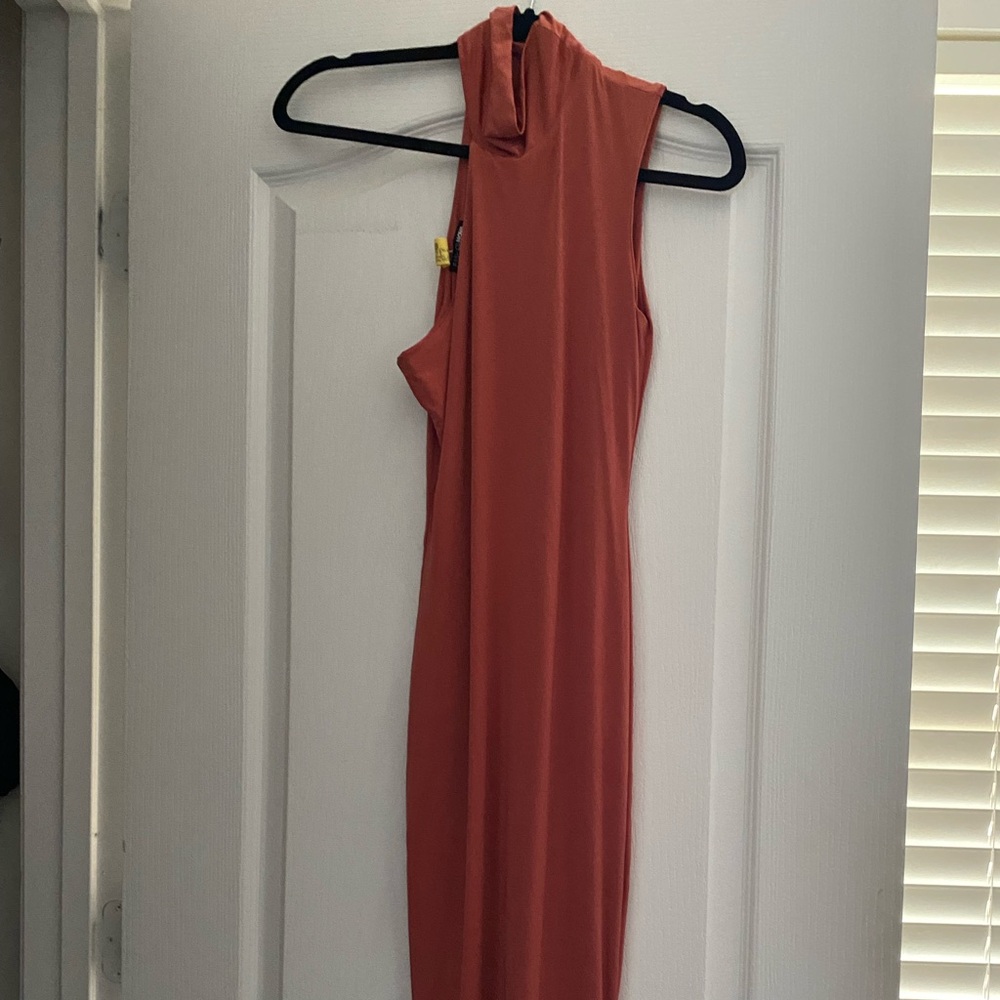 One shoulder coral dress